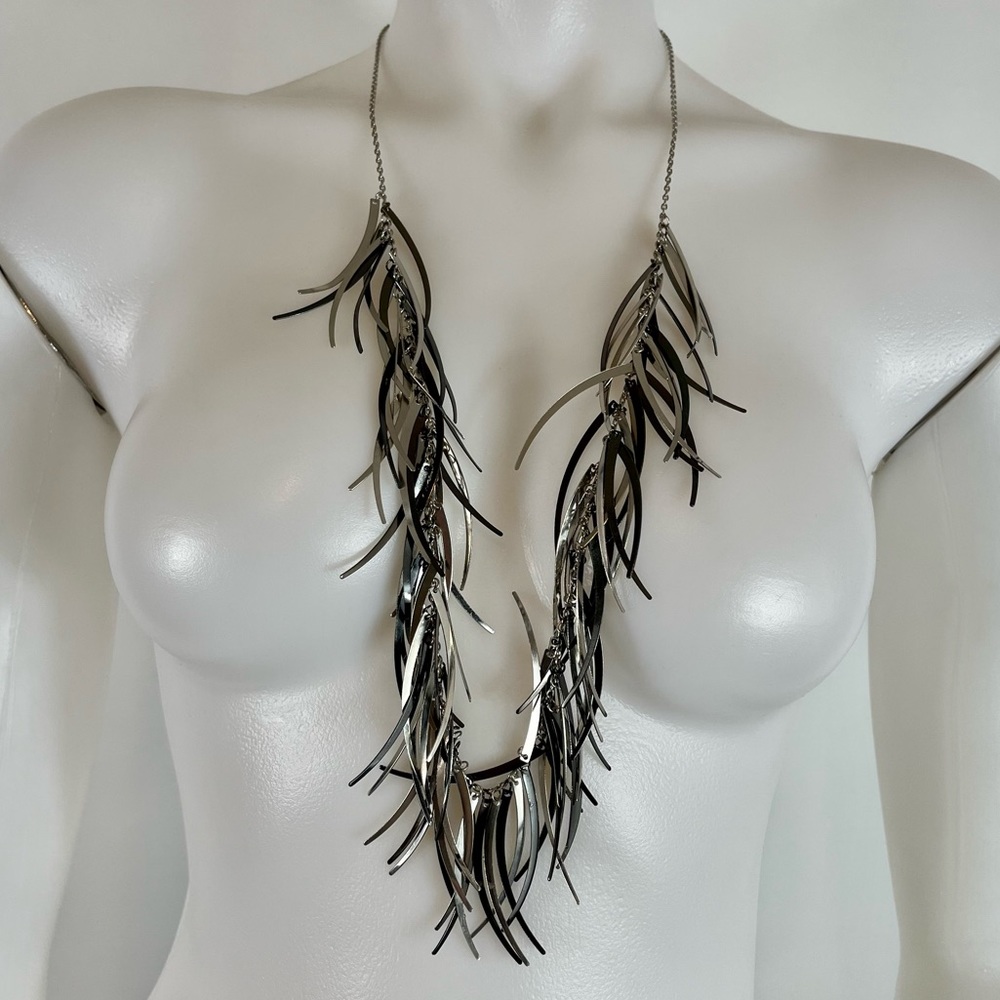 Long Metal Fringe Necklace